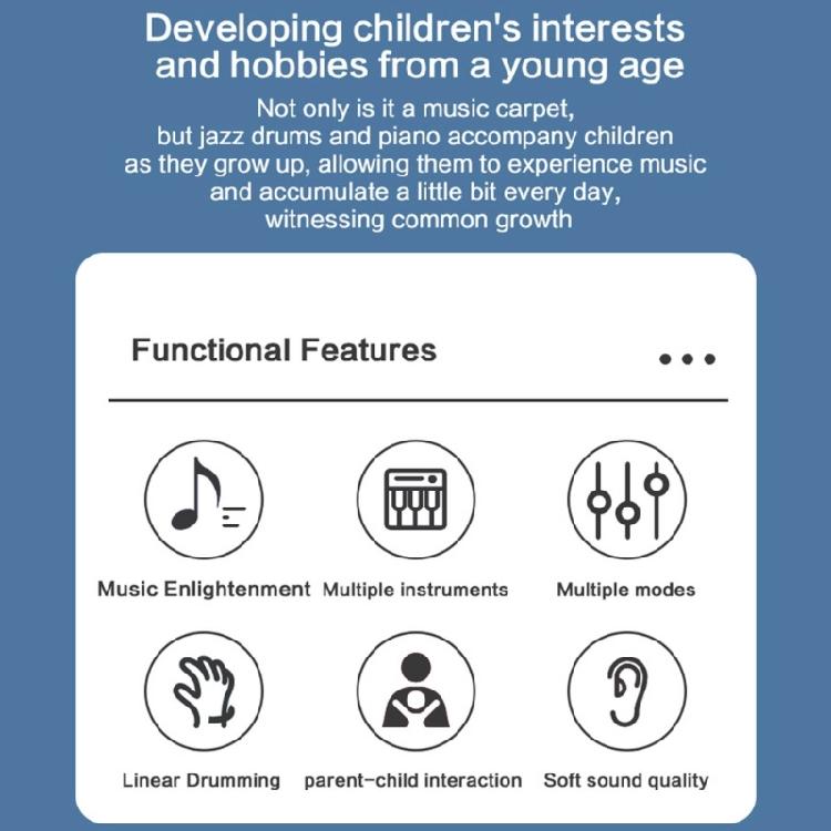 Interactive Kids Piano Playmat With Drum Sounds Musical Learning Toy for Creative Game & Physical Development