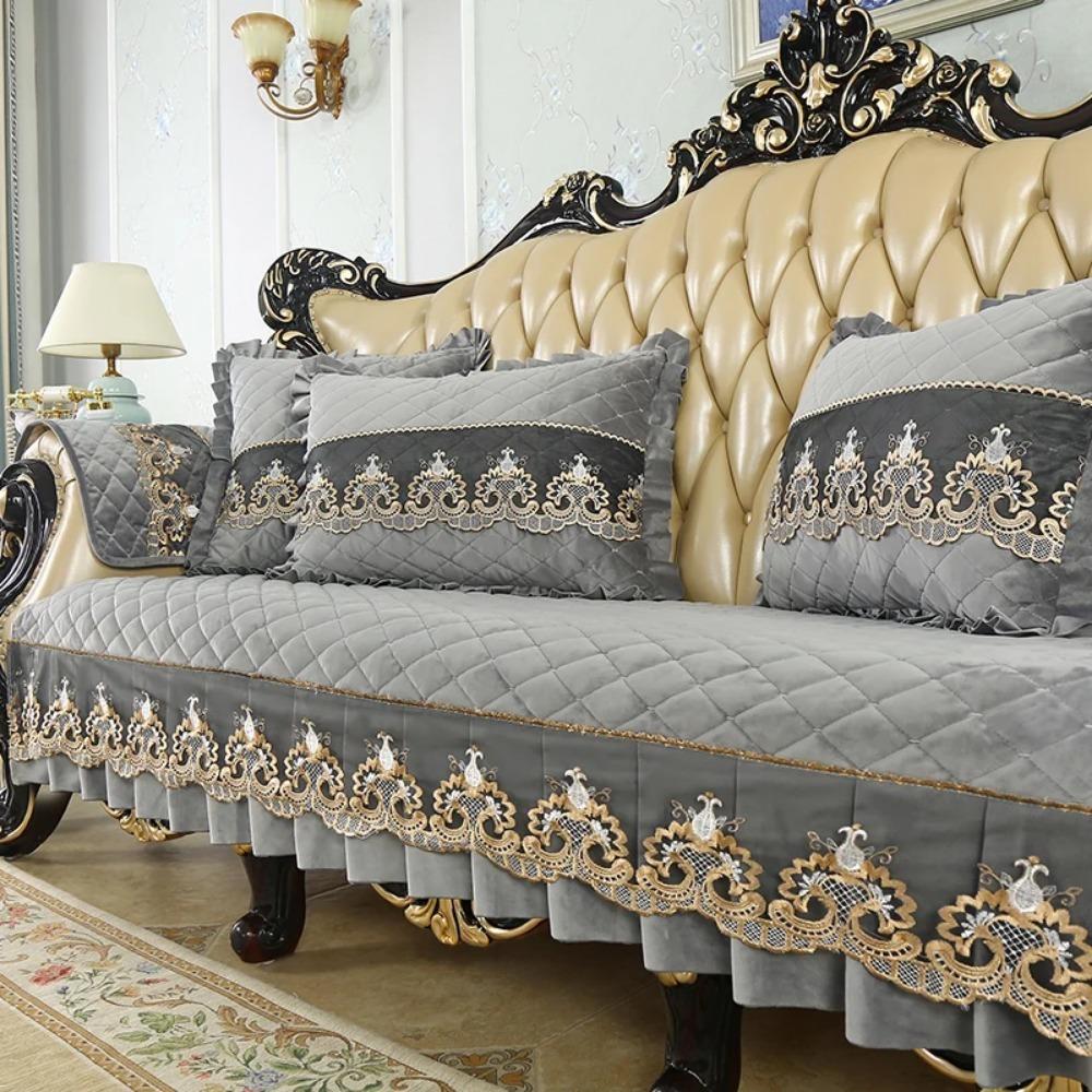 

Европейские роскошные плюшевые тканевые чехлы для диванов, нескользящая подушка для сиденья, диван, полотенце, спинка, мебель, защитный чехол для дивана, украшение дома armrest towel50x60cm