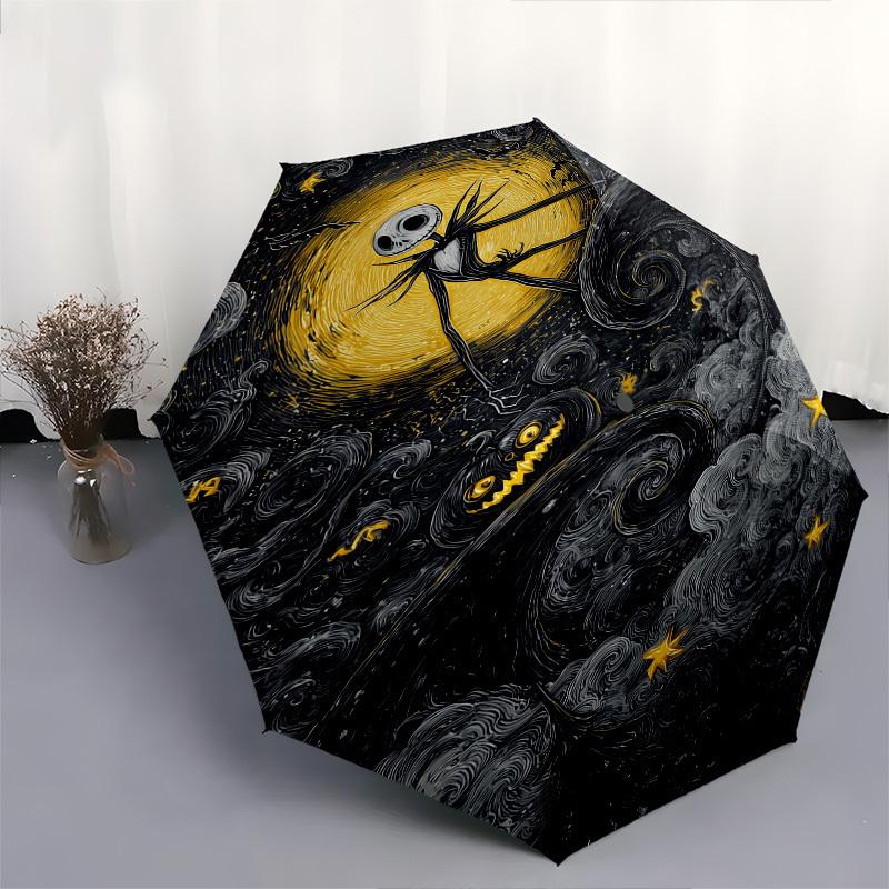 Albtraum vor Weihnachten, Jack Skellington Motiv, Automatisches Öffnen und Schließen, Helles 8-Speichen, Tragbarer Schirm, Geeignet für Männer