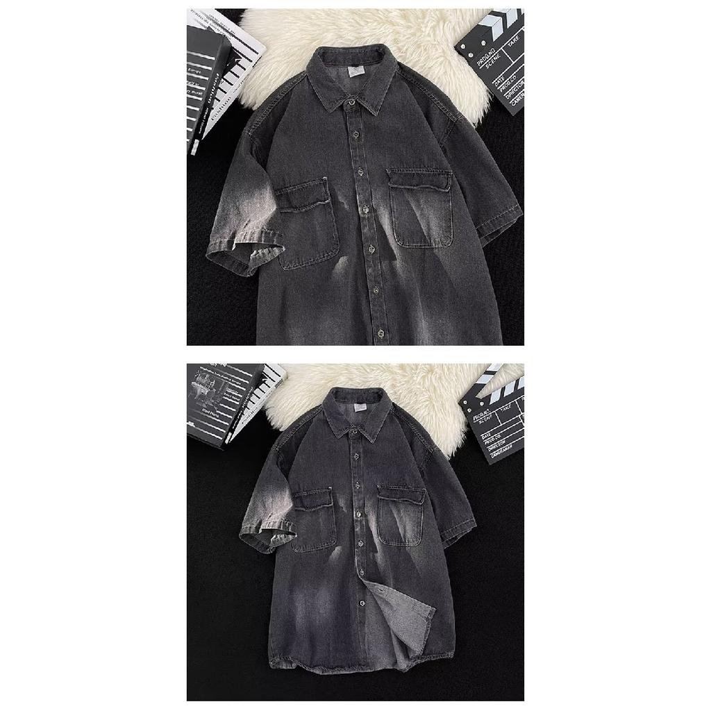 Half Sleeved Men'S Design Sense Niche Summer Trend Top Versatile Handsome Casual Shirt