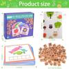 Montessori Alphabet Learning Toy Set for Kids Ages 3-7, Spelling Game with 100 Wooden Letters, 30 Double-Sided Cards & Storage Bag, Educational Gift