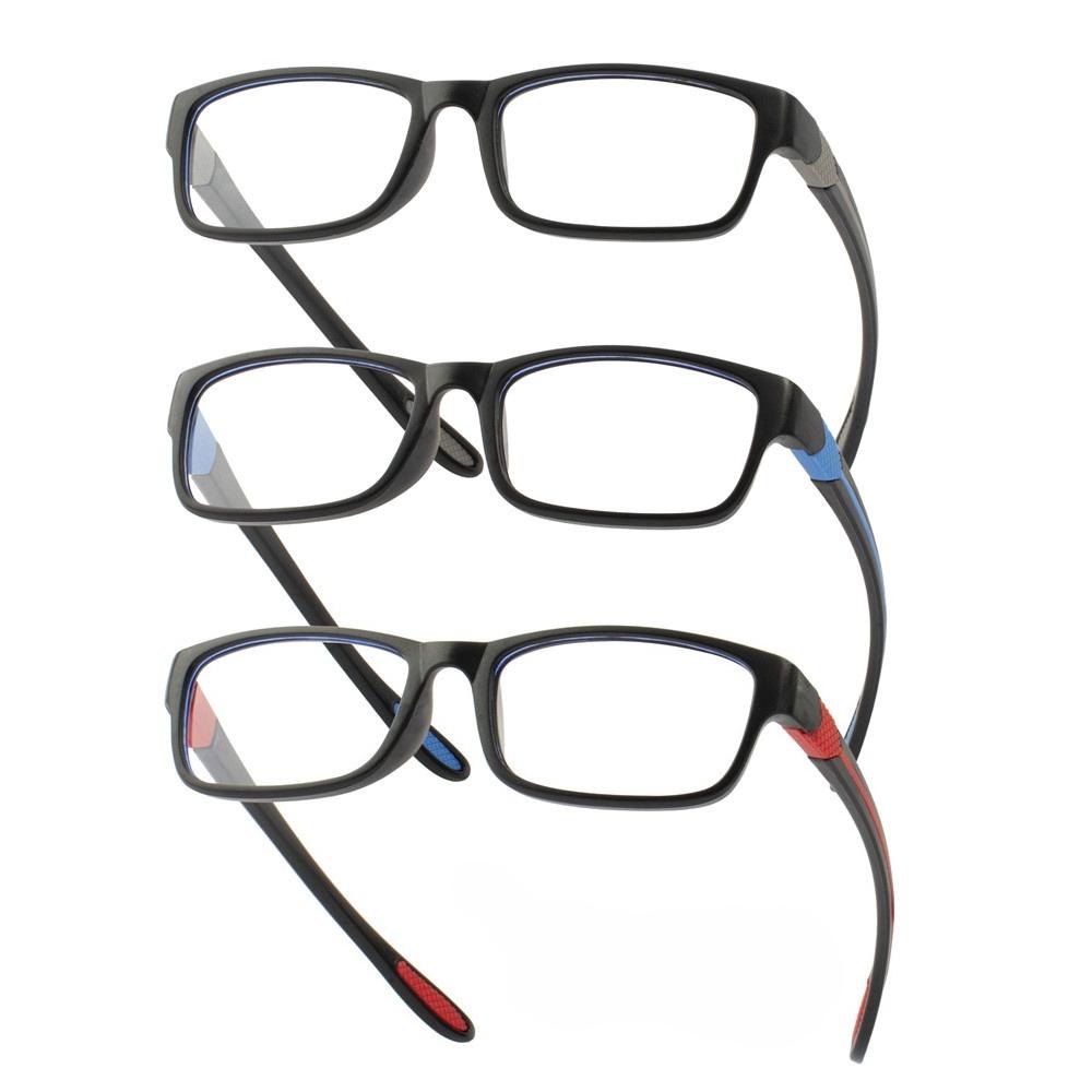 Reading Glasses Men Women Sports Anti-blue Light Reading Eyewear Black Red TR90 Frame Presbyopia Eyeglasses