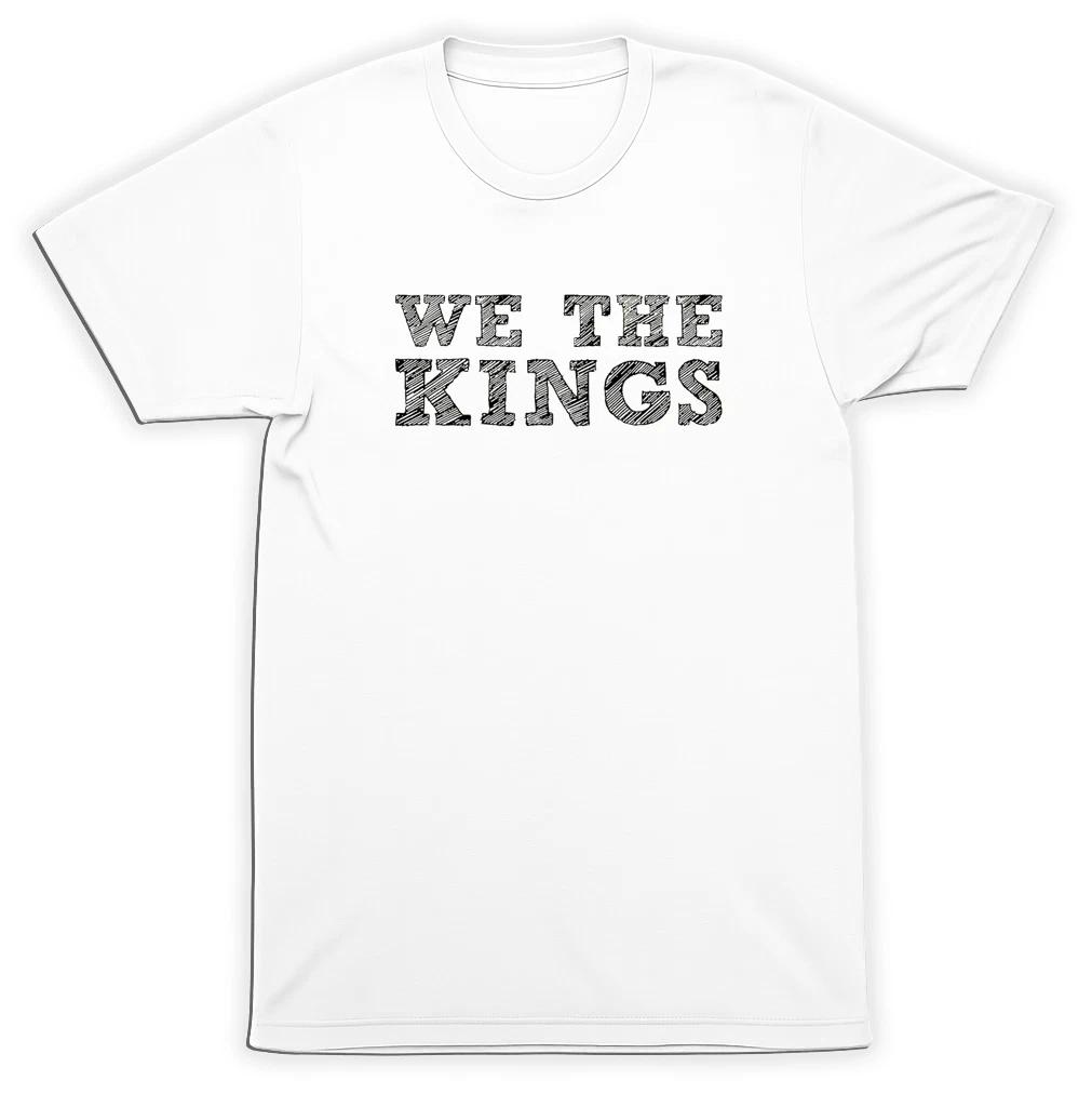 We The Kings Block Text Logo T-Shirt Bold Striped Pop Punk Emo Band Tee S