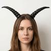 Pu Halloween Horns Headband Ox Horn Halloween Hair Hoop Personality Cosplay Hairband  Photo Props