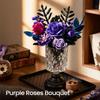 Purple Rose Building Block Toy, Preserved Bouquet, Home Decor, Adult and Women's Gift Building Block Toy