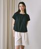 RONRON Shirring Neck Blouse Deep Denim