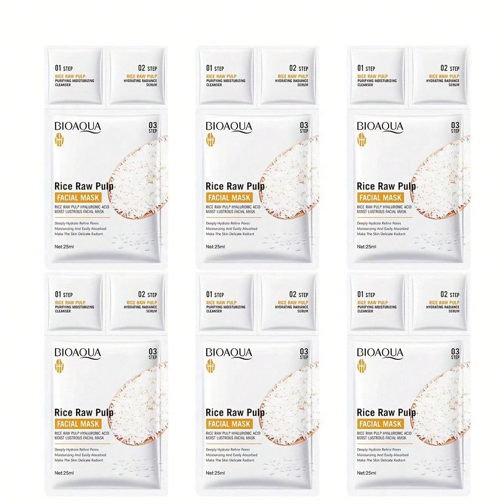 Rice Extract 3-Step Facial Mask Hydrating Cleansing Essence for Nourished Skin