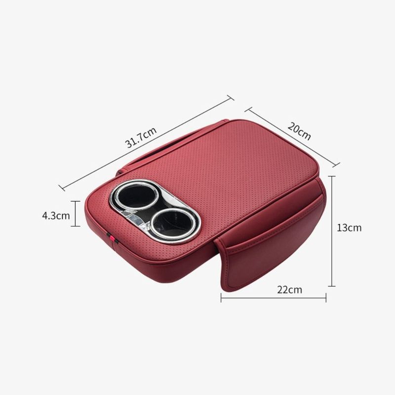 Universal Car Center Console Armrest Cushion with 2 Cup Holder Comfortable Heighten Pads Stable Creative Armrest Cover