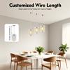 3PCS Silver Modern Crystal Ceiling Light Fixture, E12 Dimmable 40W with Adjustable Wire & Glass Shades, Easy Install for Home