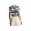 Polo Ralph Lauren Letter Logo Striped Short Sleeve Knit Top Women Tops 211792406-001