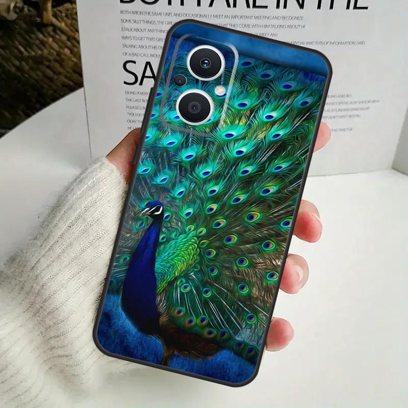 Bird Peacock Feather Case For OPPO Reno 12F 13F 14F 10 11 12 13 14 Pro 8T 7 8 Lite OPPO Find X6 X5 X8 X9 Pro Cover