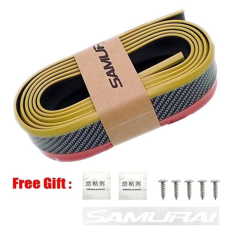 Car Bumper Lip Stickers Soft Carbon Fiber Car Rubber Bumper Strip Outside Bumper Front Lip Car Bumper Protectors
