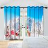 Winter Snow Scenery Blackout Curtains Snowman Pine Forest Pattern Bedroom Living Room Darkening Noise-reducing Window Curtain