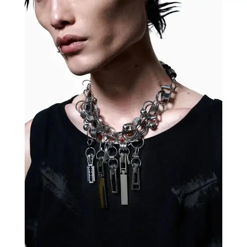 Future Tech Style Zipper Head Necklace Original Handmade Light Luxury Clavicle Chain