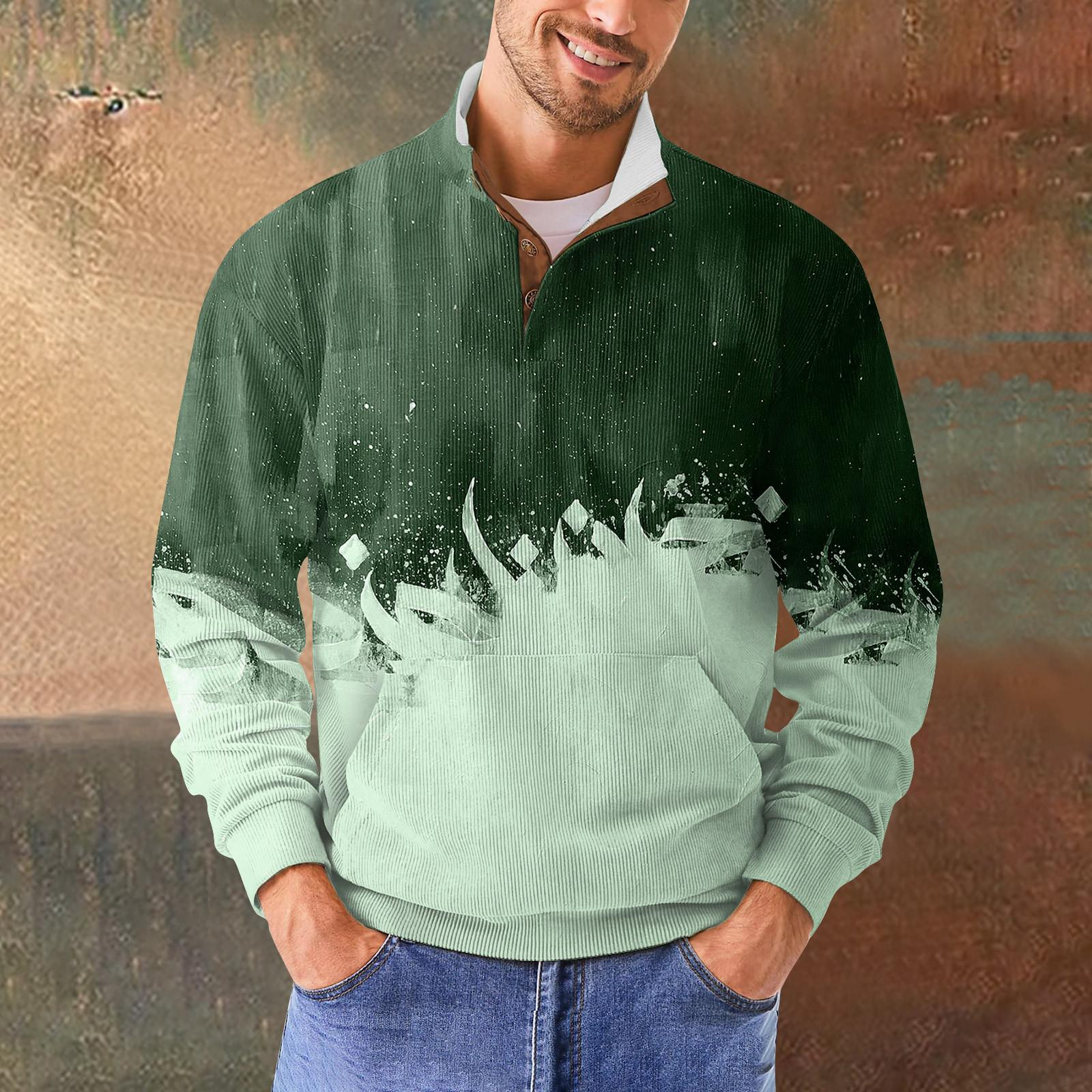 

Мужская повседневная толстовка в стиле ретро с градиентным принтом M