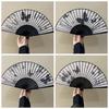 Silk Material Vintage Silk Folding Fan Folding Vintage Classical Chinese Fan Bamboo Frame Hand Fan Craft Dance Performance