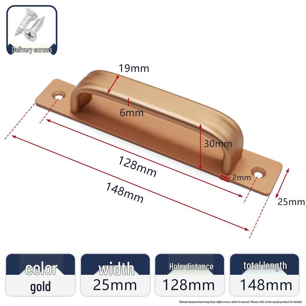 Self-Adhesive Aluminum Door Handle for Glass/Wooden Doors - Thickened & Widened, No Drill Required