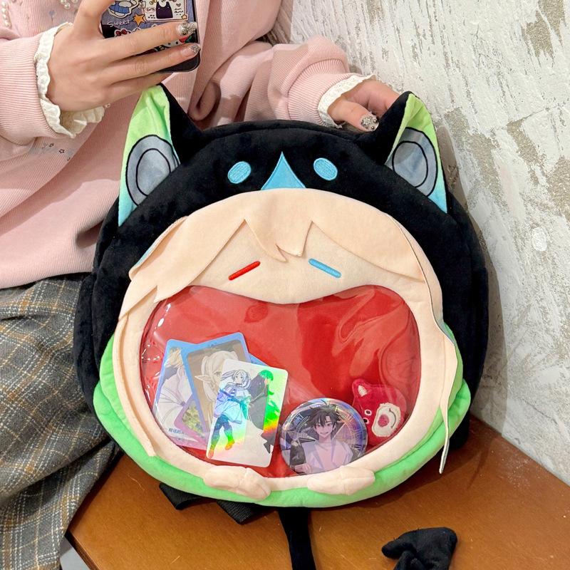 Student trend two-dimensional girl transparent big pain bag new Japanese cute girl cute girl large-capacity backpack