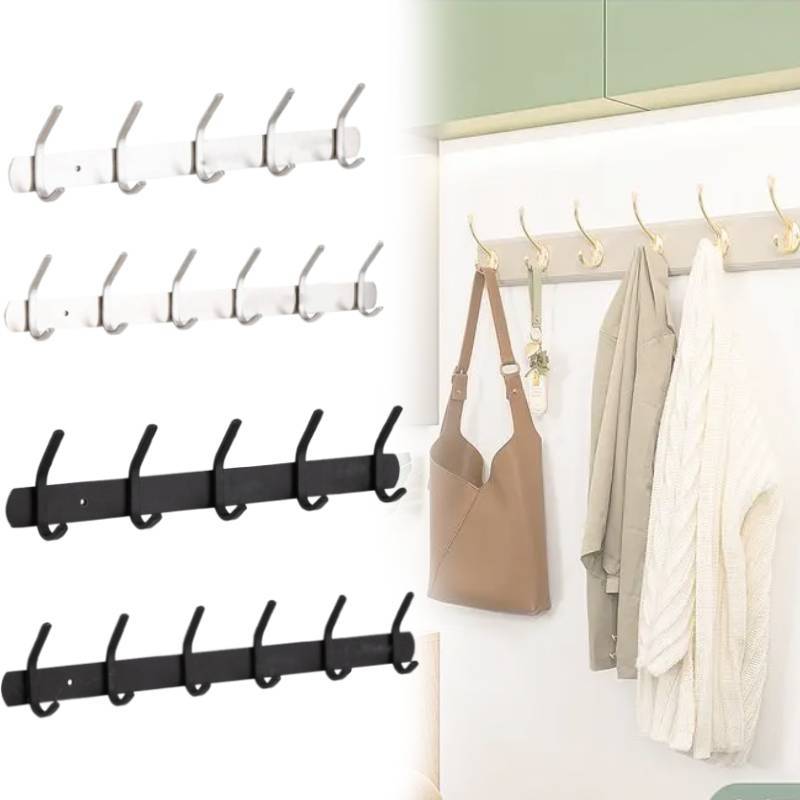 Adhesive Stainless Steel Door Hooks With High Load Capacity For Home Storage And Organization