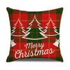 Roter Karomuster Weihnachts-Kissenbezug Leinen Sofa Kissenbezug Büro Kissenbezug Neuer Stil