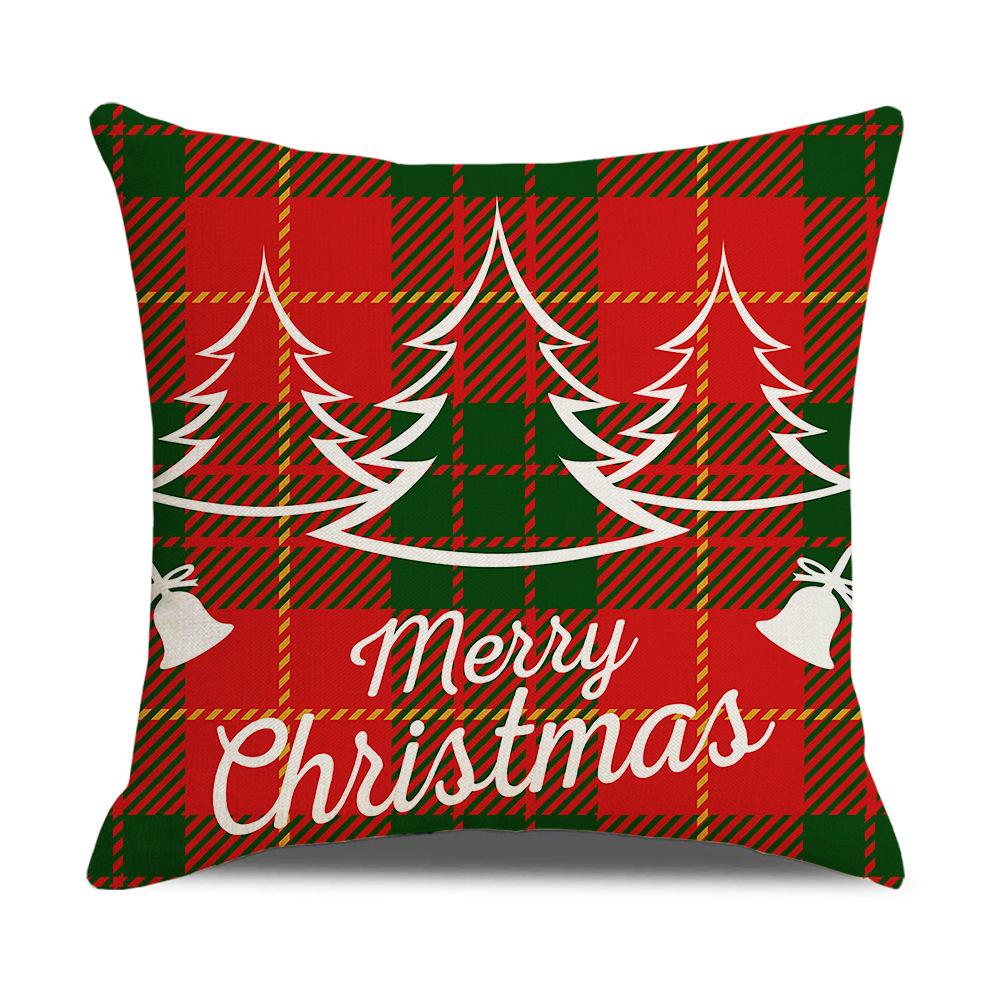 Roter Karomuster Weihnachts-Kissenbezug Leinen Sofa Kissenbezug Büro Kissenbezug Neuer Stil