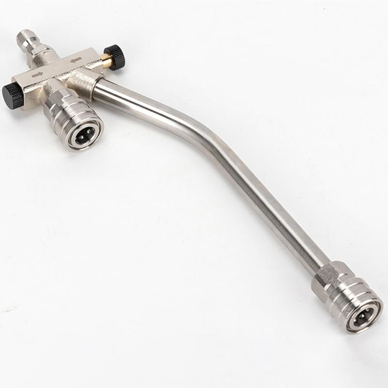 Double Lances Pressure Washer Wand for Foam Cannons Car Cleaner Accessories Stainless Steel Double Tip Attachment