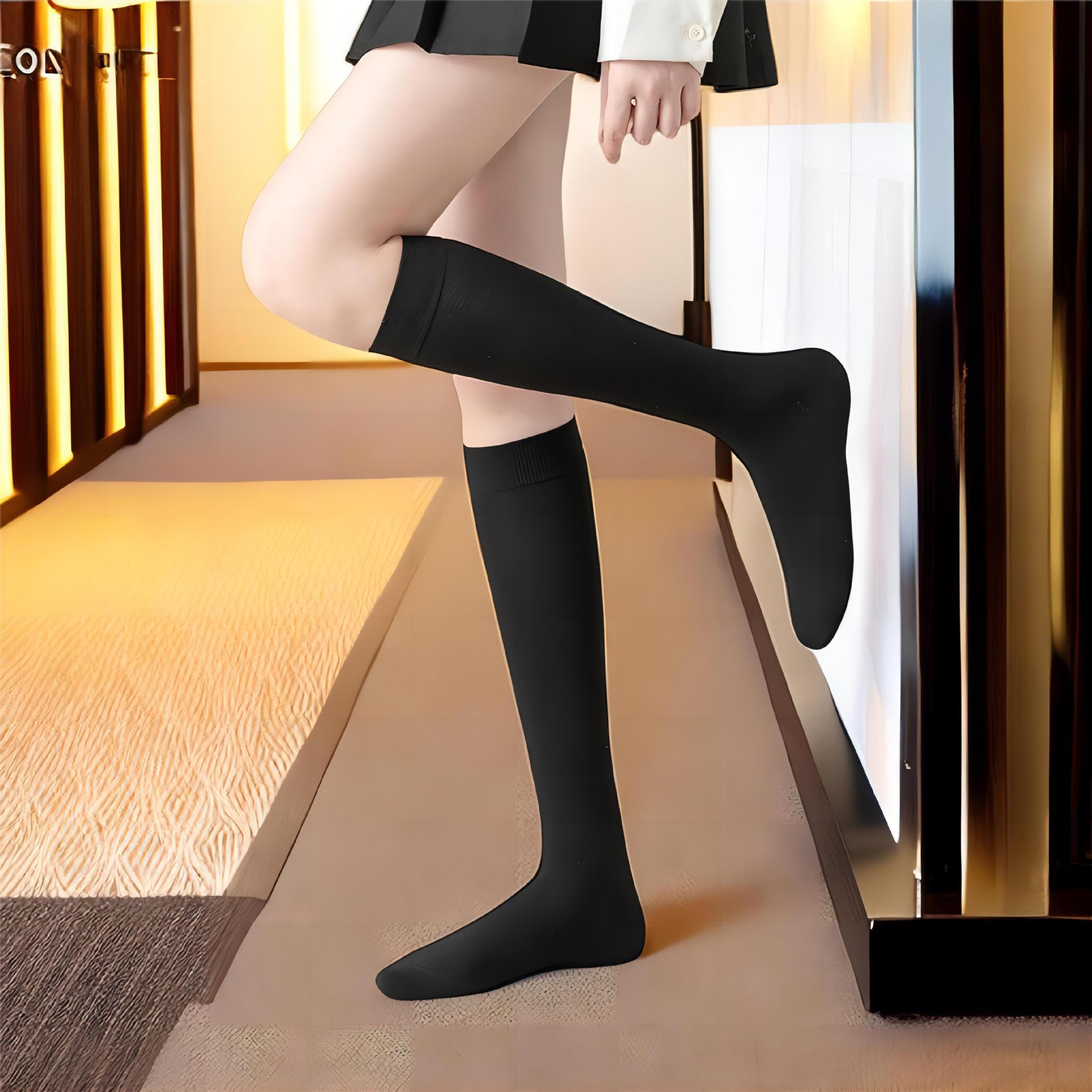 College cotton black medium tube socks all black student socks medium tube socks student performance socks football socks чёрный