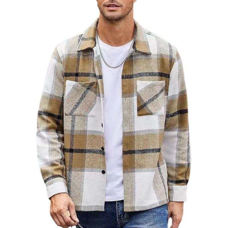 Neues Herren High-End Thermo Plaid Herbst- und Winter Verdickte Hemdjacke