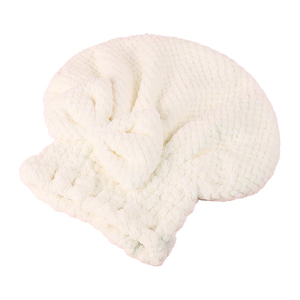 

lightweight towel cap with bow for quick hair Cute, thick, drying. белый