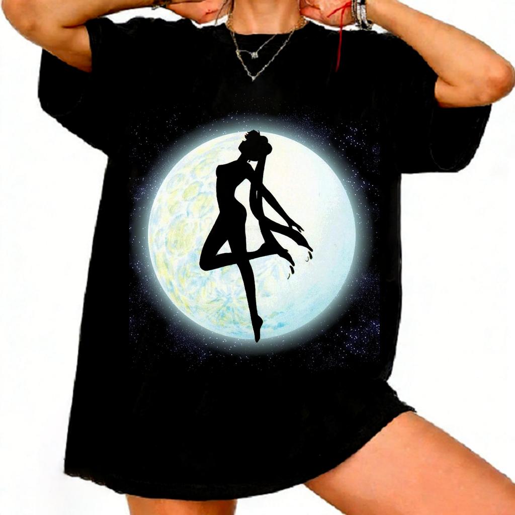 Sailor Moon Retro 90s Anime Graphic T Shirt Summer Cotton Unisex Women Tee Streetwear Casual Trend Short Sleeve Couple Hip Hop Top