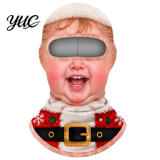 Funny Face Balaclava Baby Mask, Breathable Ice Silk Cover, Anti-Slip Covering Full Protection Neck Gaiter for Outdoor Cycling Riding Sun Mask