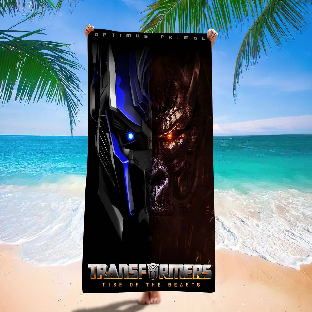 Transformers Rise of the Beasts Series Film Blanket Quick Drying Beach Towels Oversized Printing Super Pool Towel Blanket
