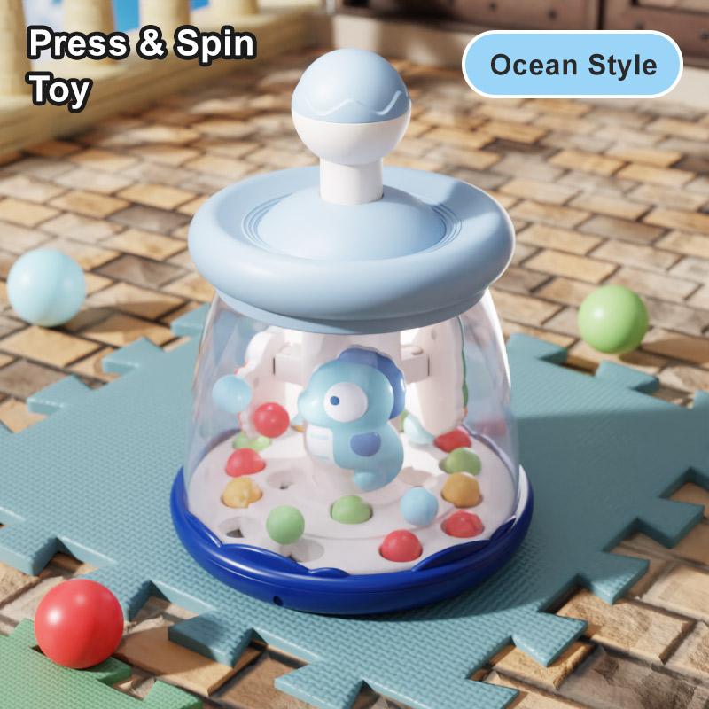 LEZA BABY New Arrivals Baby Press Spin Toy, Cute Cartoon Sensory Fidget Toy for Toddlers Early Development & Activity Bulk