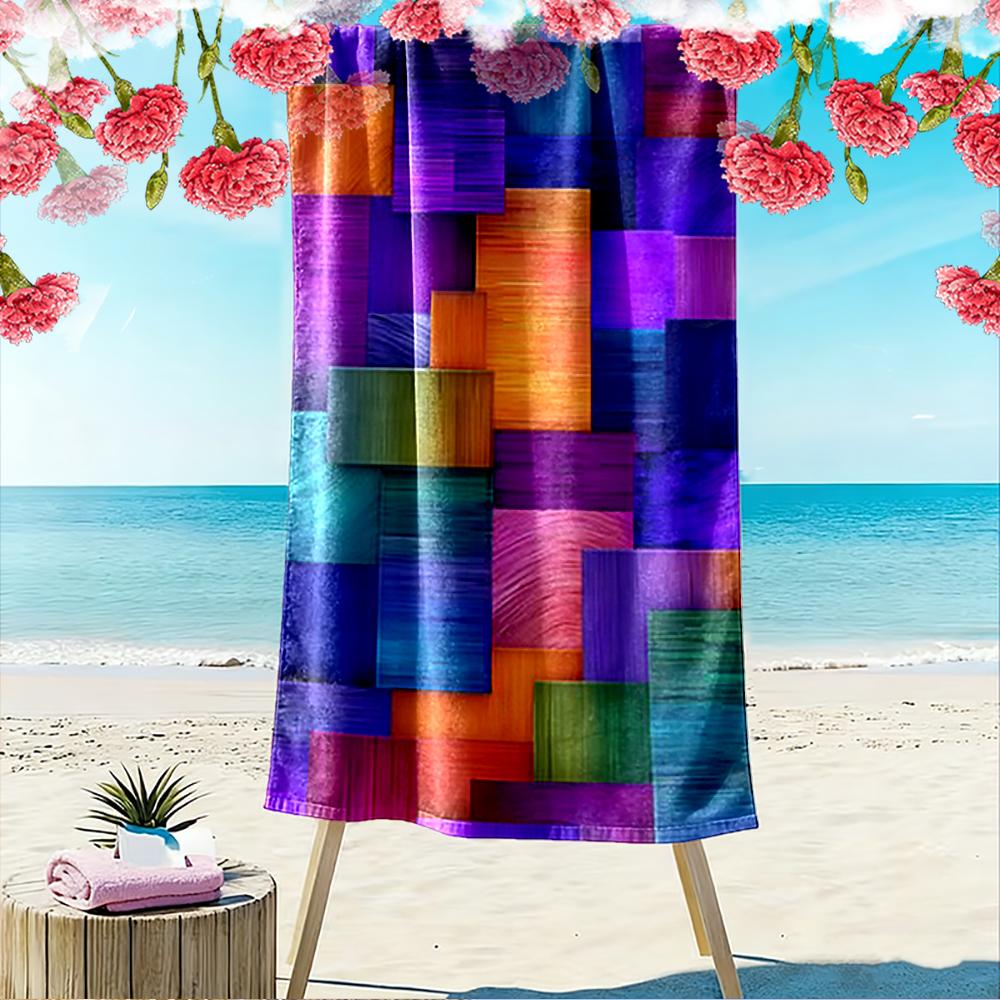 Colorful Abstract Geometric Pattern Beach towel quick-drying for travel outdoor sports jogging beach and swimming