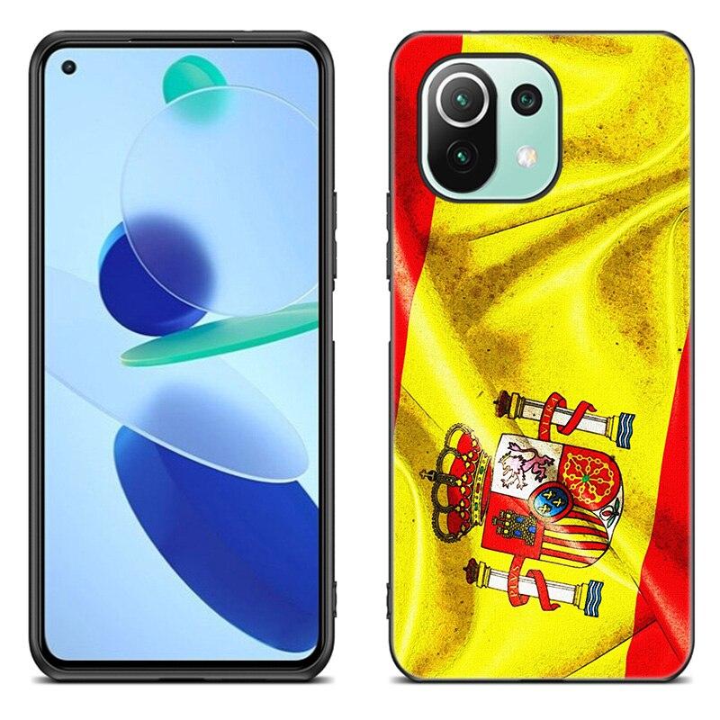Spain Coat of Arms Flag Case For Xiaomi Mi 11 Lite NE 11i 10T 11T Pro A2 A3 Lite POCO F3 M3 M4 C31 X3 Pro NFC GT Black Cover