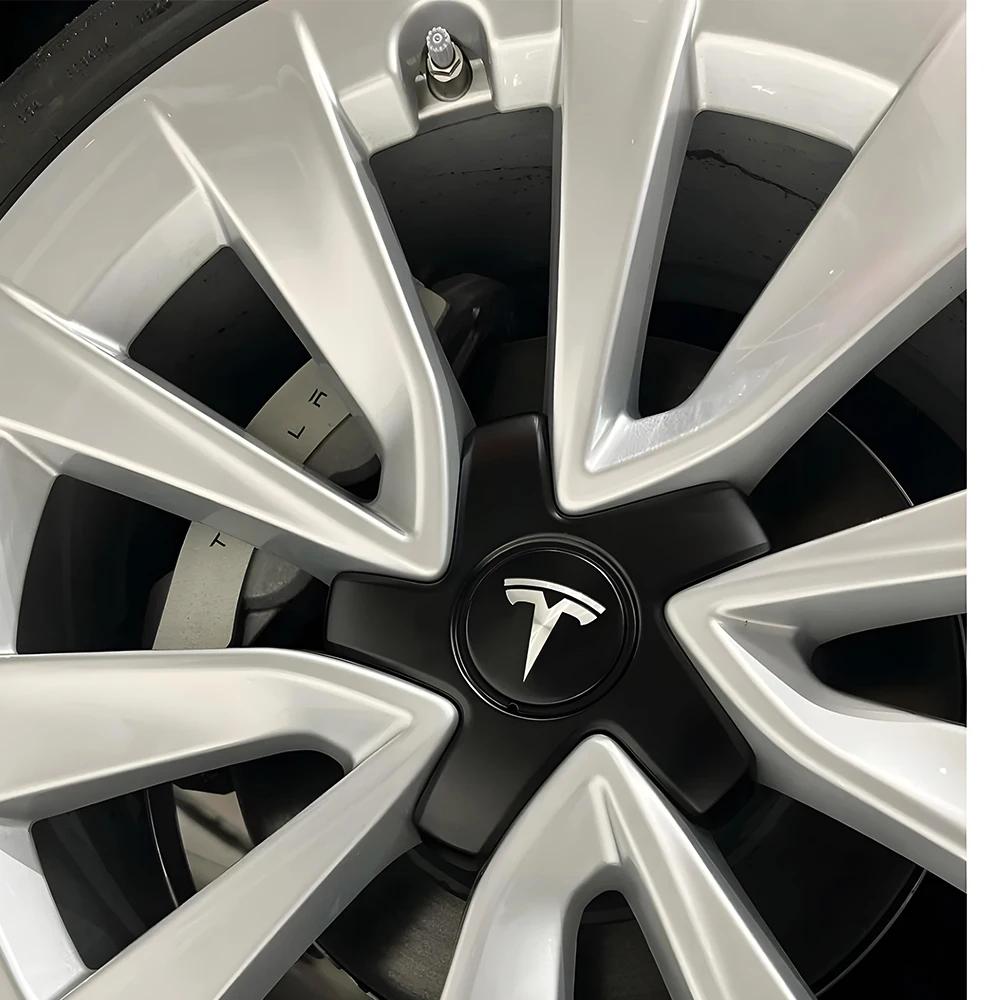 Car Sticker Tesla 4PCS 56mm Car Vehicle Wheel Hub Center Cap Cover Decals Sticker Badge Auto Accessories For Tesla Model 3 Model