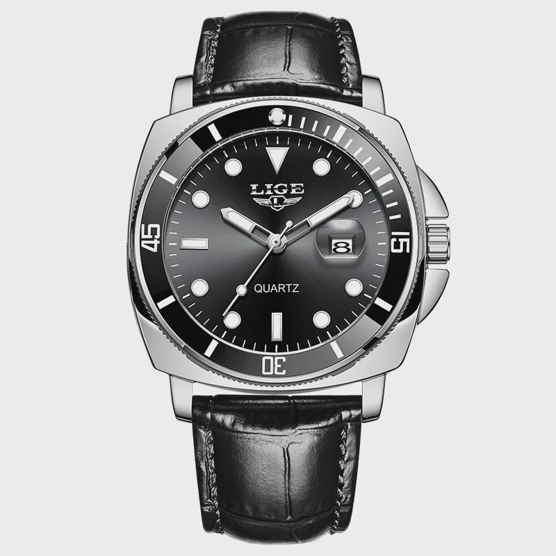 

Luxury Men s Business Watches Men Stainless Steel Quartz Watch Luminous Date Wristwatch belt чорний