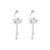 Yi Xuan Elegant Floral Tassel Earrings - Retro Lotus Bead Design