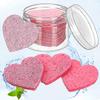 50pcs Facial Sponges Compressed Natural Cellulose Sponge Heart Shape Face Sponge For Face Cleansing Exfoliating Makeup Removal