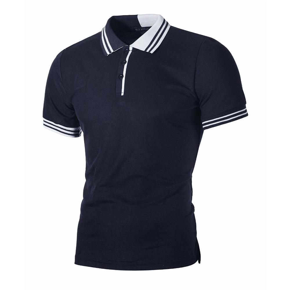 Polo Shirts for Men Contrast Color Slim Fit Mens Polos Summer Fashion Brand Male Clothing Business Casual Lapel Short Sleeve Striped Comfortable Tops