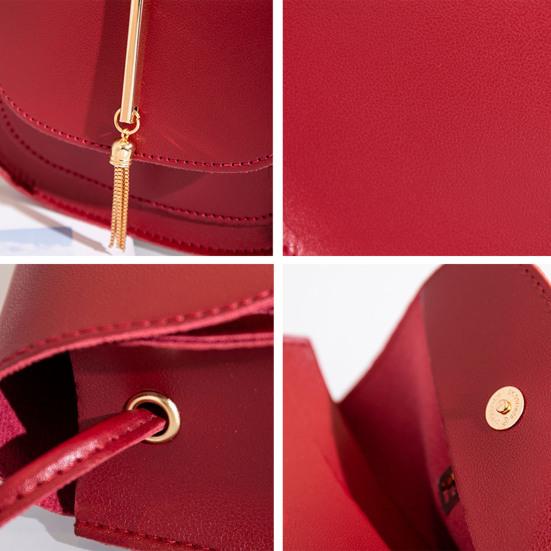 Kvinners Enskulderveske Metallkvaster Fuskepussskinn Smal Rem Ensfarget Bærbar Bursdagsgave Rektangel Damer Crossbody Mobiltelefonveske