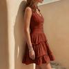 Women's Fashionable Sleeveless Linen Casual Button-Down Dress