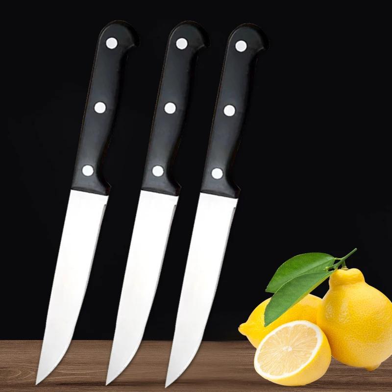 

5,5-дюймовый черный нож для фруктов из нержавеющей стали, кухонный нож для очистки овощей, идеальный нож для кухни, поварской нож