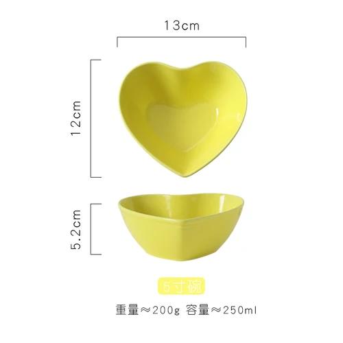 

Керамические тарелки и миски в форме сердца Посуда для влюбленных Тарелки для десерта в форме персикового сердца Суповые миски Милые обеденные тарелки Кухонная утварь