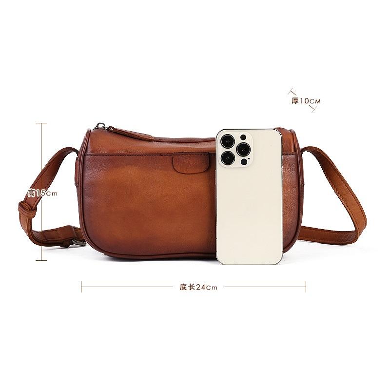 New Genuine Leather Women's Single-shoulder Underarm Bag Retro Cowhide Pillow Bag Versatile and Popular Women Handbag