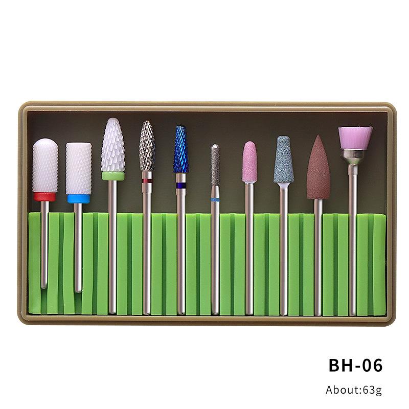 High quality new nail polishing tool alloy tungsten steel ceramic nail polishing head set polishing tool