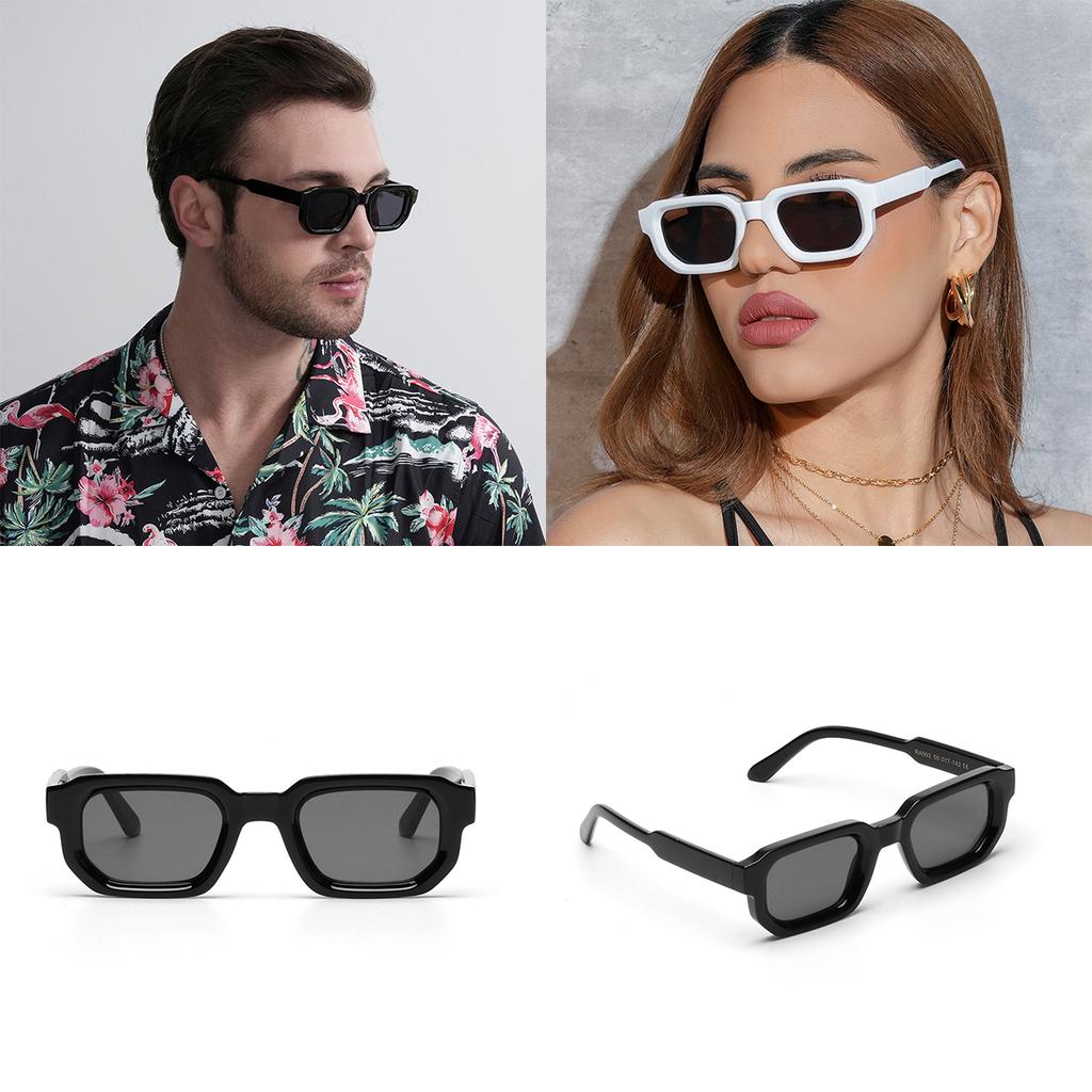Ruiao Męskie Okulary Przeciwsłoneczne w Stylu Vintage z Prostokątną Oprawką Modne Retro Okulary Przeciwsłoneczne Luksusowy Design Marki Odcienie UV400 Okulary Damskie Okulary Przeciwsłoneczne