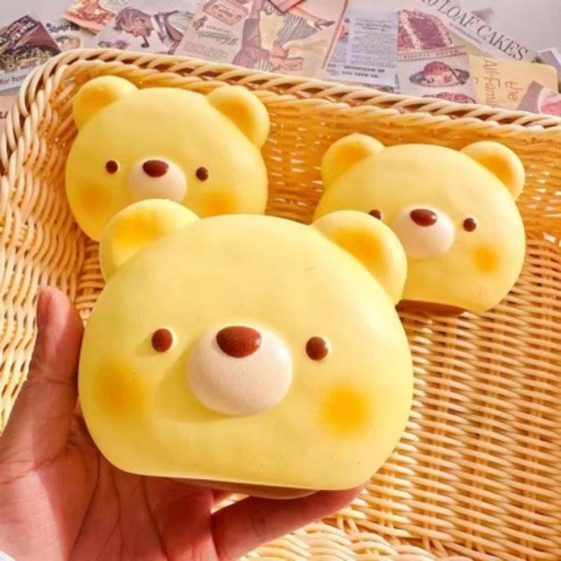 1Pcs Super-Soft Cream Bear Pu Slow-Rebound Pinch Fidget Toy Creative Stress-Relief Squishy Toy Cute Bear Squeeze Sensory Fidget