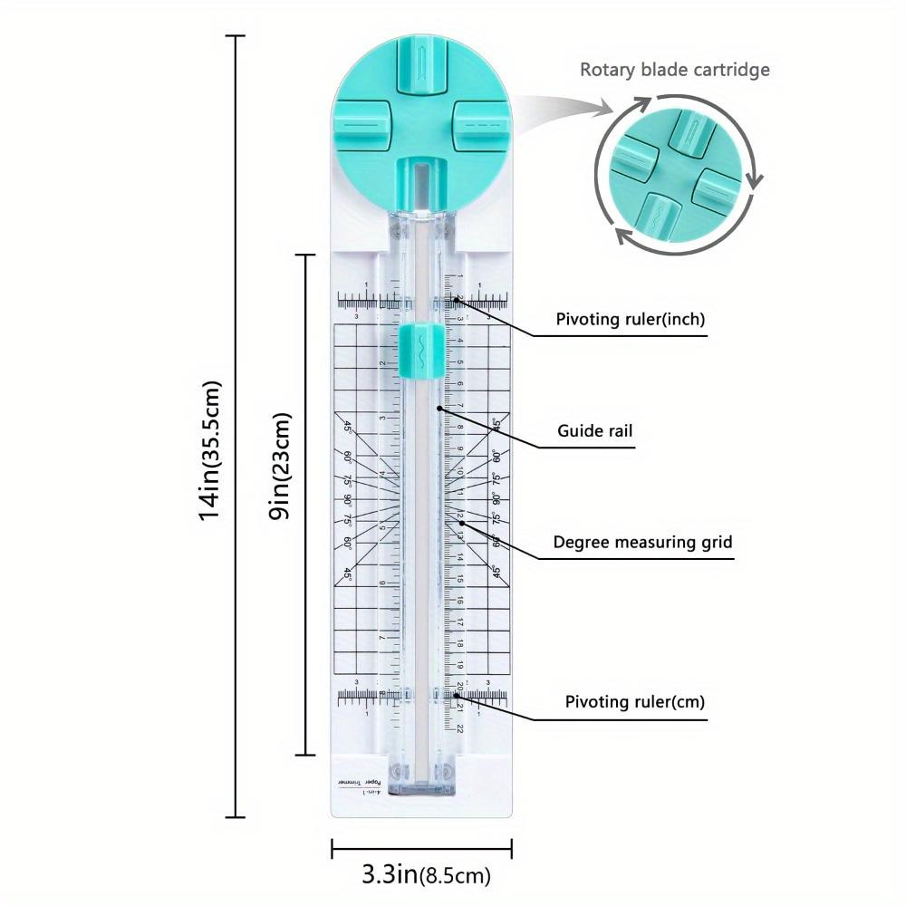 

Многофункциональный резак для бумаги, биговальная машина, вращающийся на 360 градусов резак для бумаги 4 в 1 для ручной резки карточек, художественные инструменты зелёный