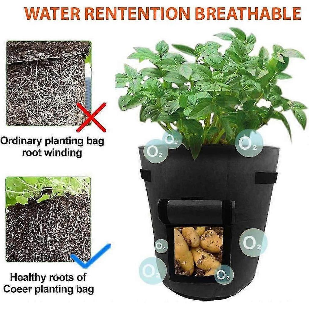 2er-Pack 10 Gallonen Pflanzenzuchtsäcke Fensterkastenabdeckungen für Gartenarbeit und Pflanztopfeinlagen